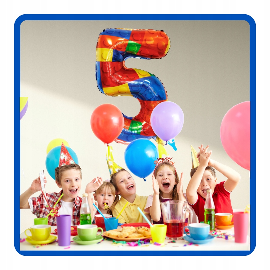 Balon foliowy cyfra 5 KLOCKI 70 cm Urodziny - obrazek 4