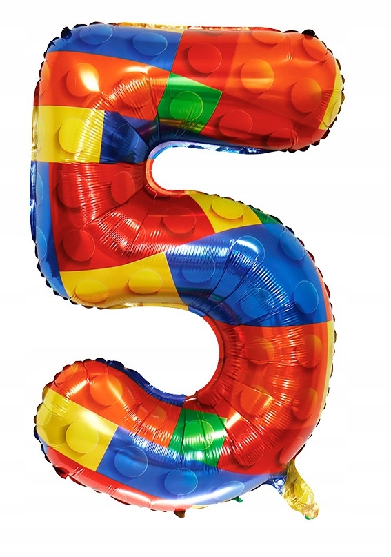 Balon foliowy cyfra 5 KLOCKI 70 cm Urodziny