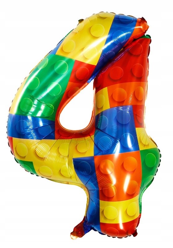 Balon foliowy cyfra 4 KLOCKI 70 cm Urodziny
