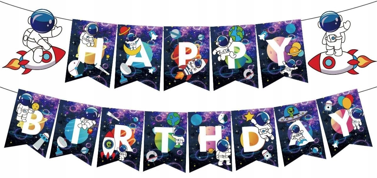 Zestaw dekoracyjny Kosmos Planety Balony Baner Ozdoby Urodziny - obrazek 2