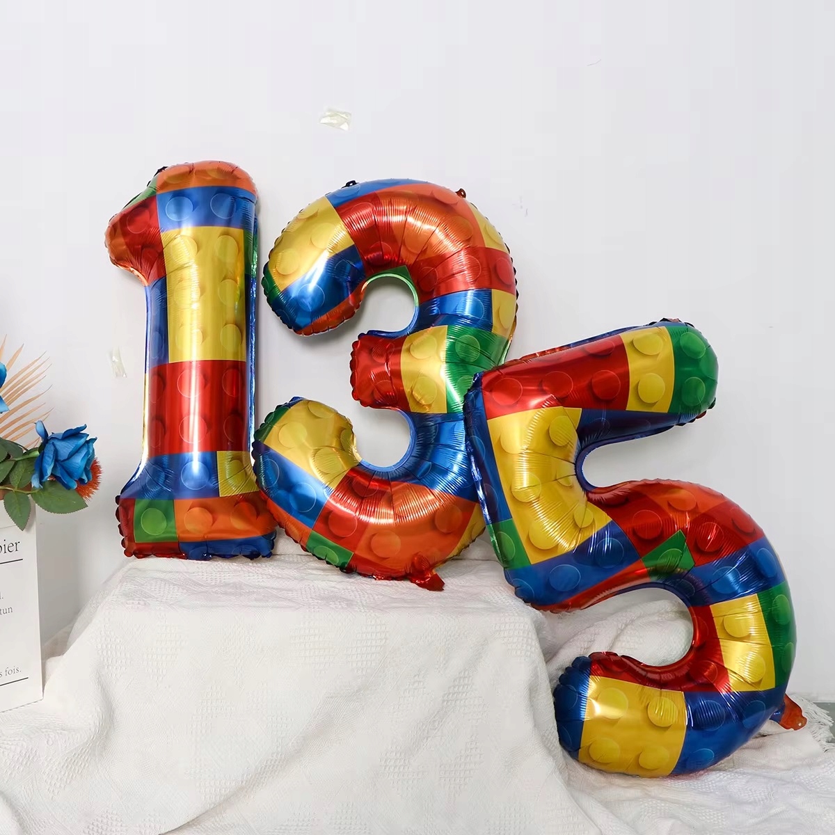 Balon foliowy cyfra 7 KLOCKI 70 cm Urodziny - obrazek 2