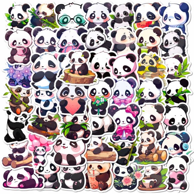 Naklejki kolorowe Panda