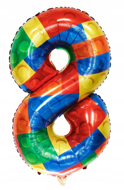 Balon foliowy cyfra 8 KLOCKI 70 cm Urodziny