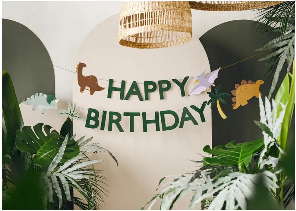 Baner urodzinowy HAPPY BIRTHDAY Dinozaur Dinozaury 300 cm Urodziny - obrazek 2