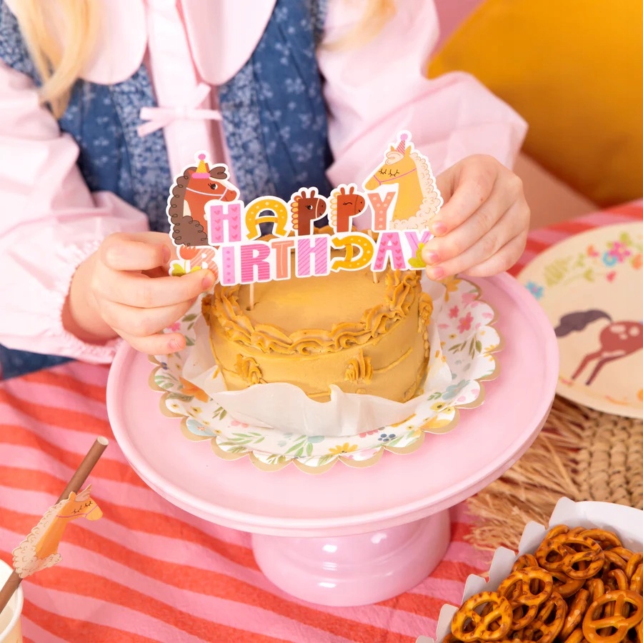 Topper na tort HAPPY BIRTHDAY Koniki Konie Koń Urodziny - obrazek 3