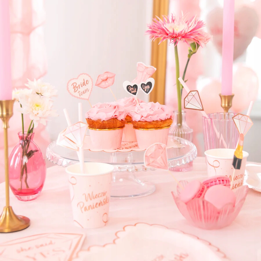 Toppery pikery na tort babeczki Bride to be Wieczór Panieński mix 6 sztuk - obrazek 2