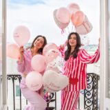 Balony lateksowe Wieczór Panieński rose gold konfetti mix 6 sztuk - obrazek 3