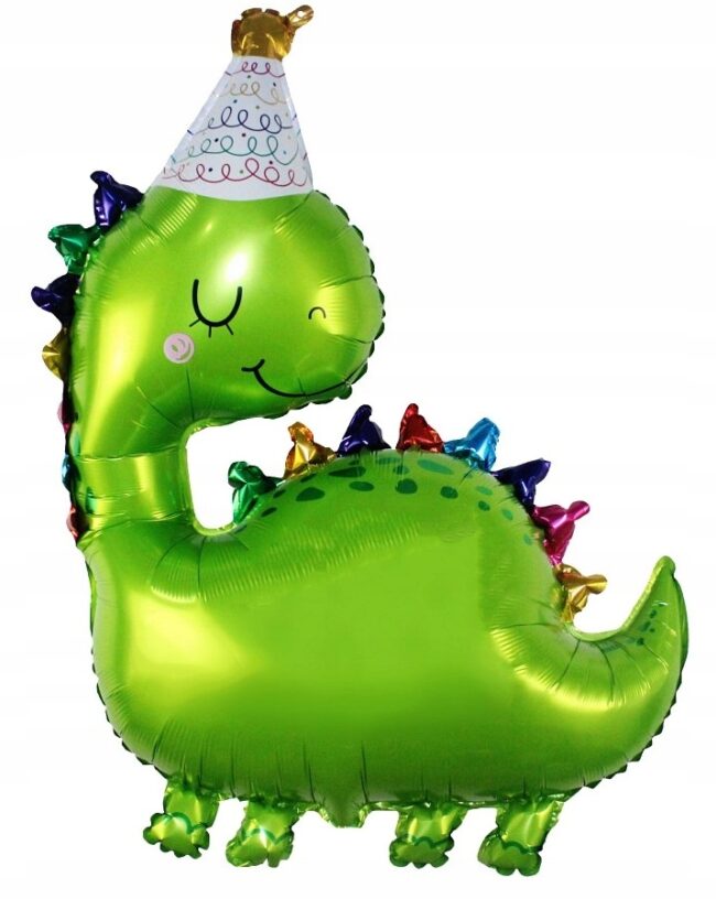Balon foliowy Dinozaur w czapeczce 66x80 cm Urodziny