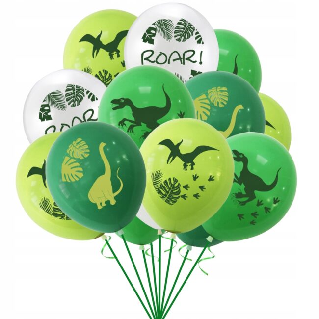 Zielone balony dinozaury