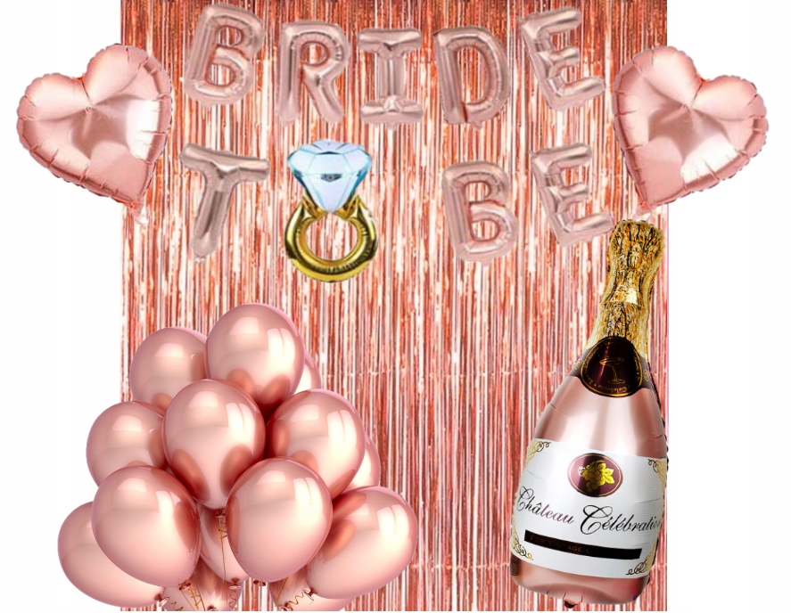 Zestaw Balonów na Wieczór Panieński BRIDE TO BE balony różowe-złoto WP1 - obrazek 2