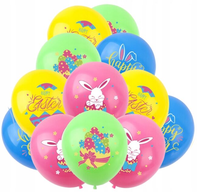 kolorowe balony na wielkanoc