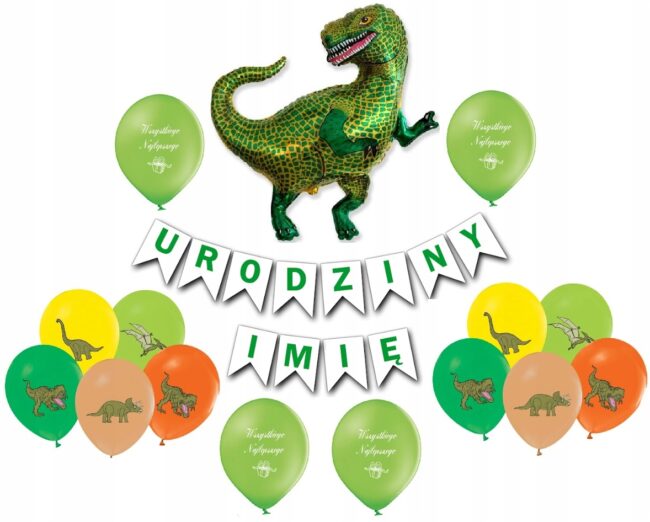 zestaw dekoracyjny balonów tyranozaur