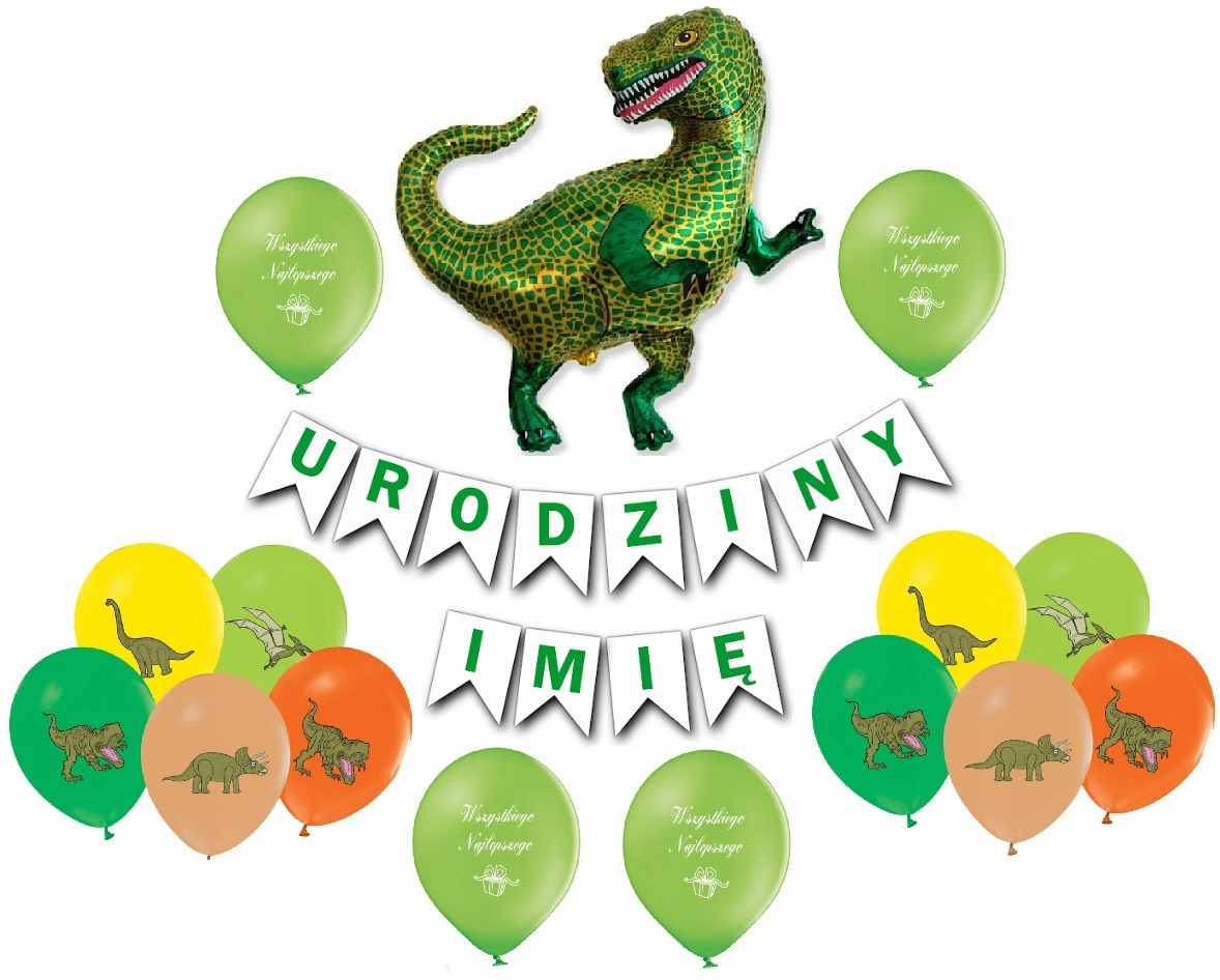 zestaw dekoracyjny balonów tyranozaur