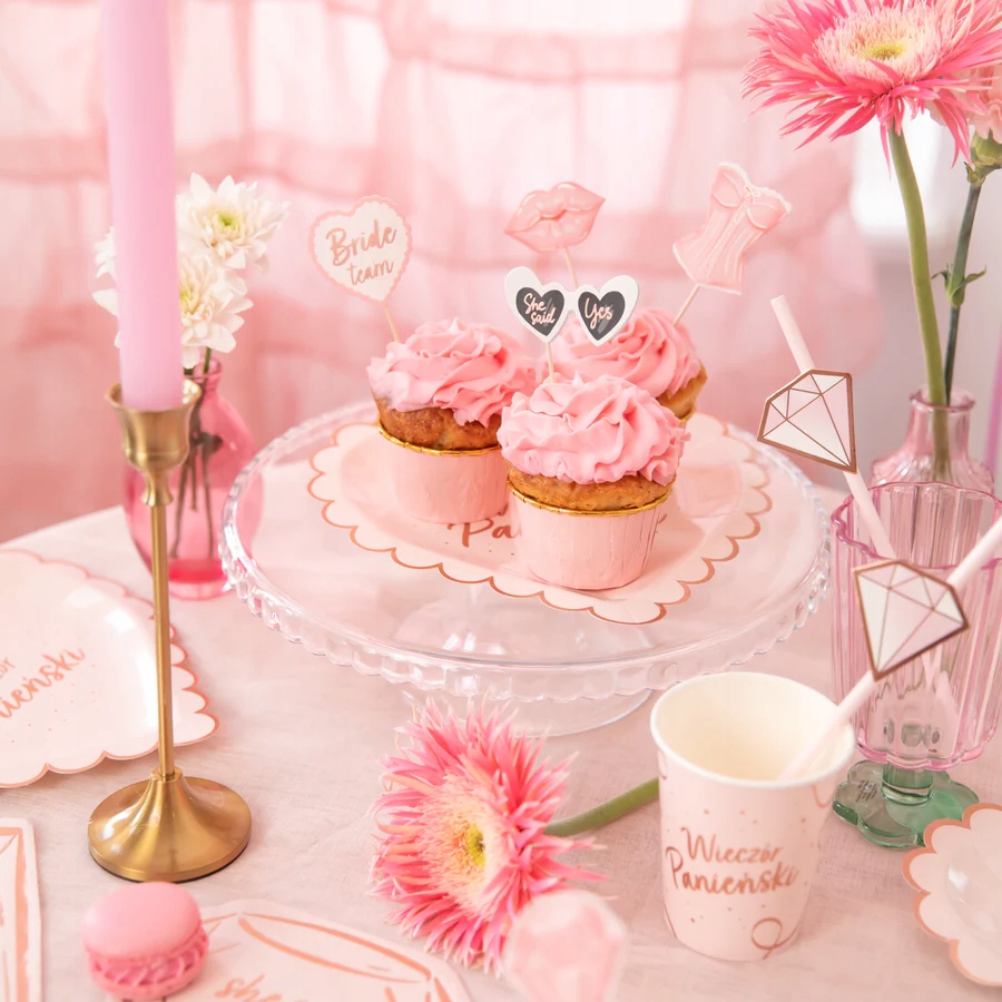 Toppery pikery na tort babeczki Bride to be Wieczór Panieński mix 6 sztuk - obrazek 5