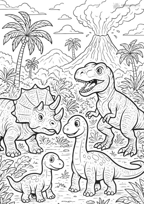 kolorowanki dinozaury