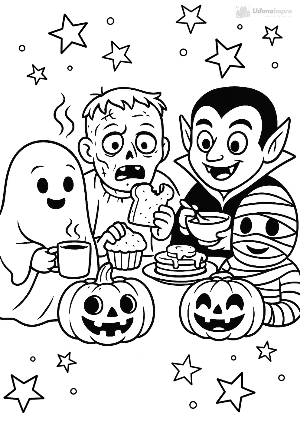 Kolorowanka Potworne śniadanie