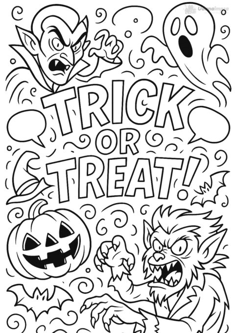 kolorowanka trick or treat