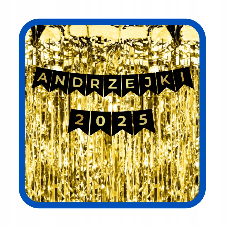 Zestaw dekoracyjny Andrzejki 2025 Balony Kurtyna Baner czarne złote AND-04 - obrazek 2