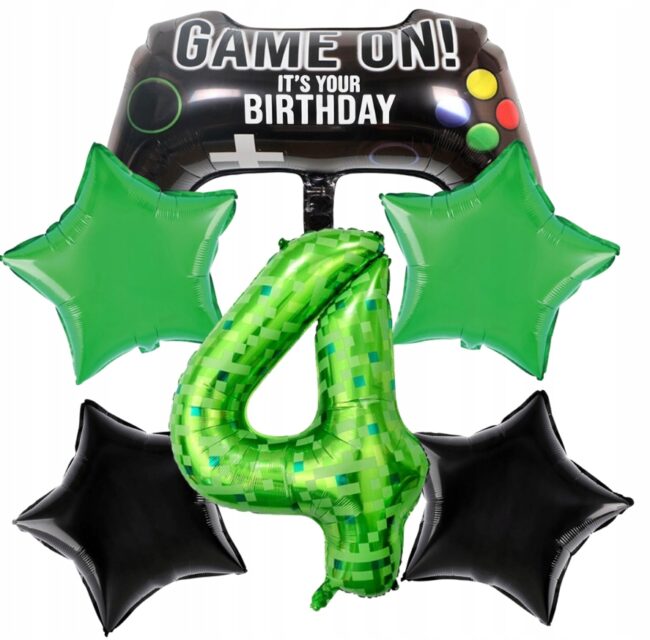 Zestaw Balony dla gracza Game Pad Gaming 4 Urodziny