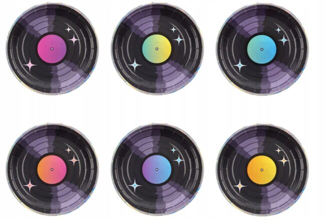 Talerzyki papierowe Retro Disco