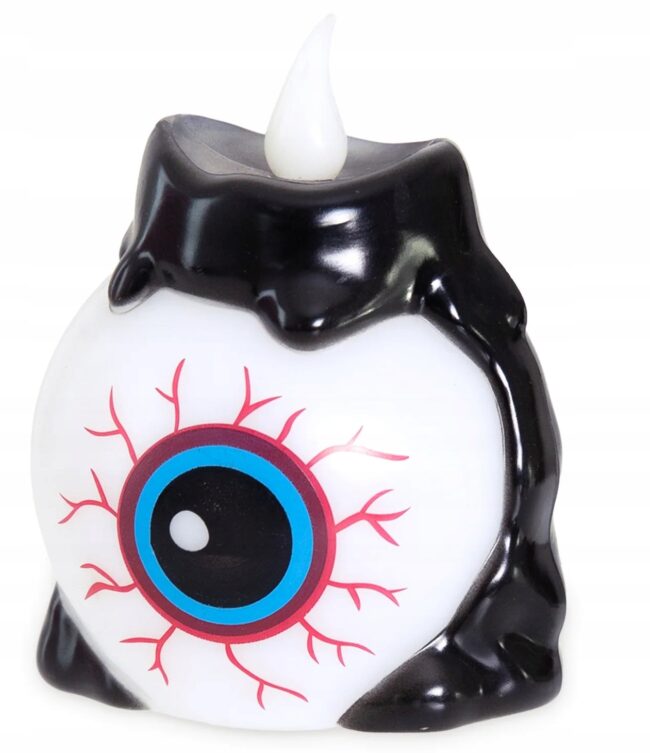 Świeczka Lampka LED OKO zmieniająca kolory Halloween H-190