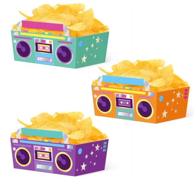 Pudełka papierowe na chipsy Retro