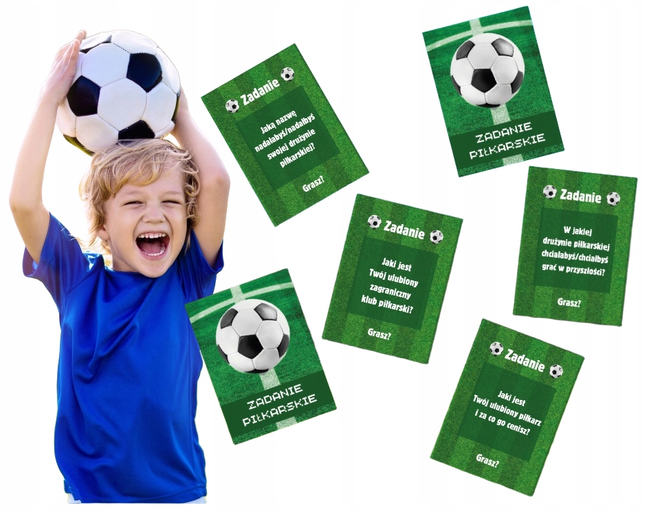 Karty z zadaniami Zadania Piłkarskie Pika Nożna Zabawa dla dzieci 24 sztuki