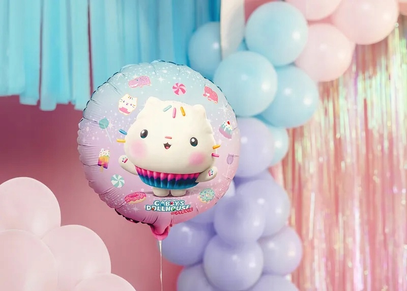 Balon foliowy okrągły Łakotek Koci Domek Gabi 35 cm Urodziny - obrazek 2