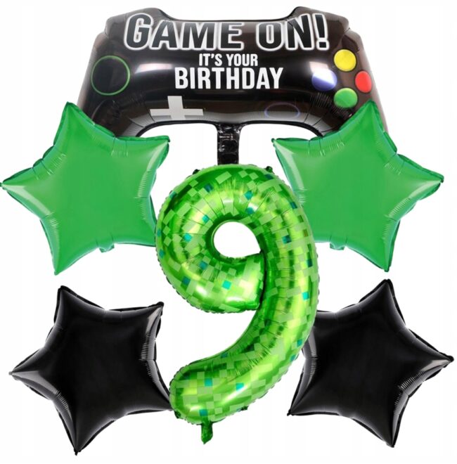 Zestaw Balony dla gracza Game Pad Gaming 9 Urodziny