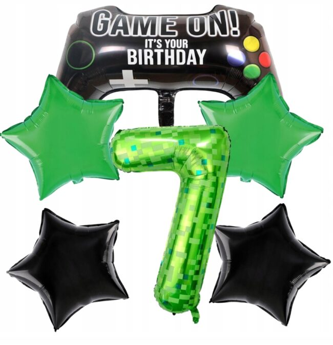 Zestaw Balony dla gracza Game Pad Gaming 7 Urodziny