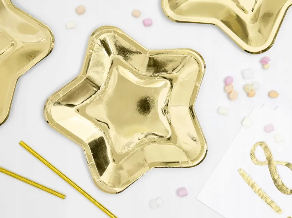 talerzyki złote gwiazdki