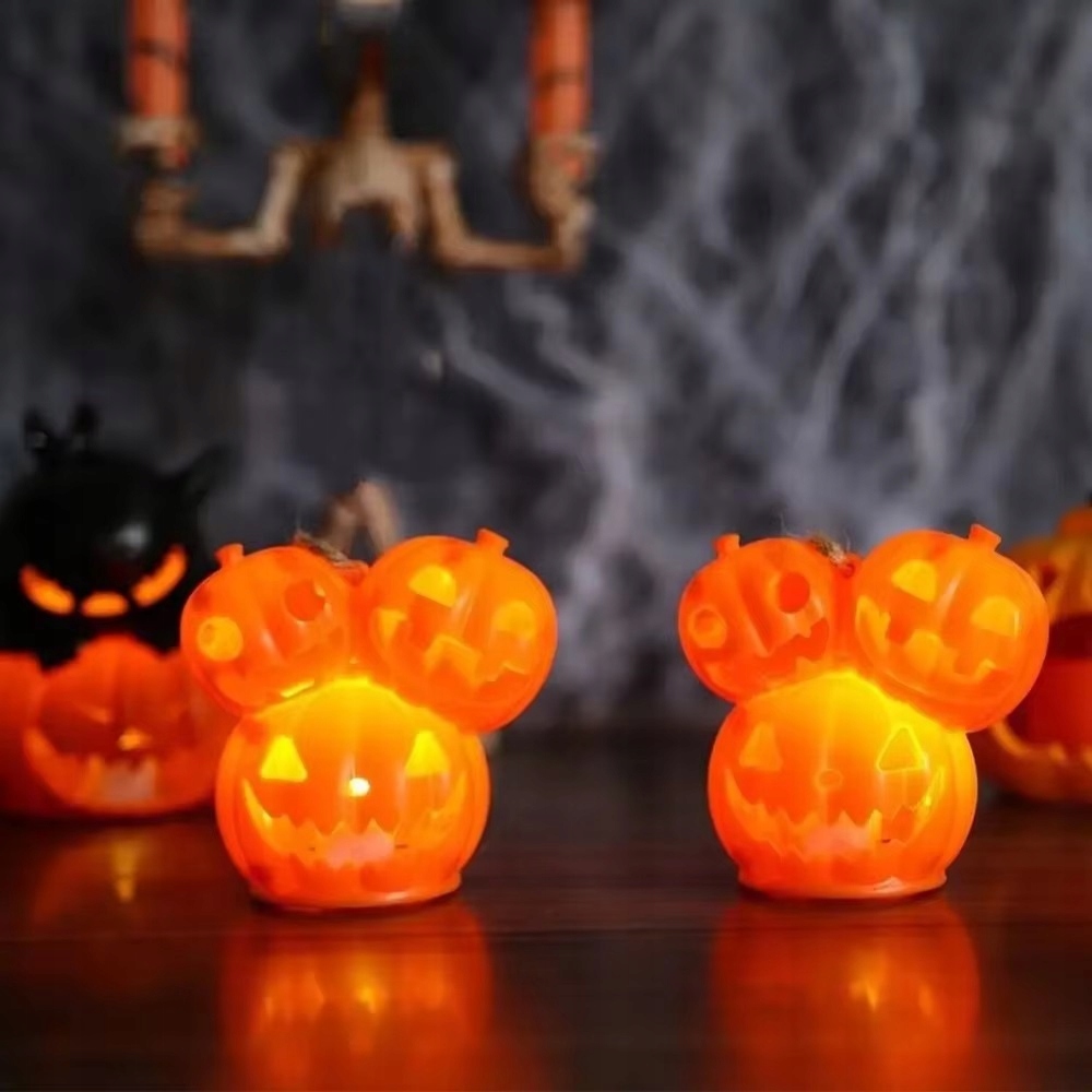 Halloween Lampka halloweenowa LED DYNIA pomarańczowa 7x7 cm H-189 - obrazek 4