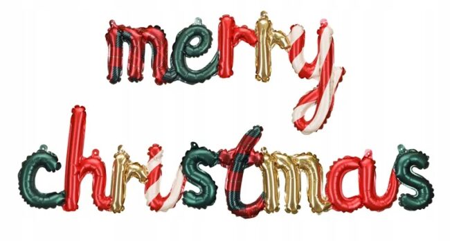 Balon foliowy napis Merry Christmas