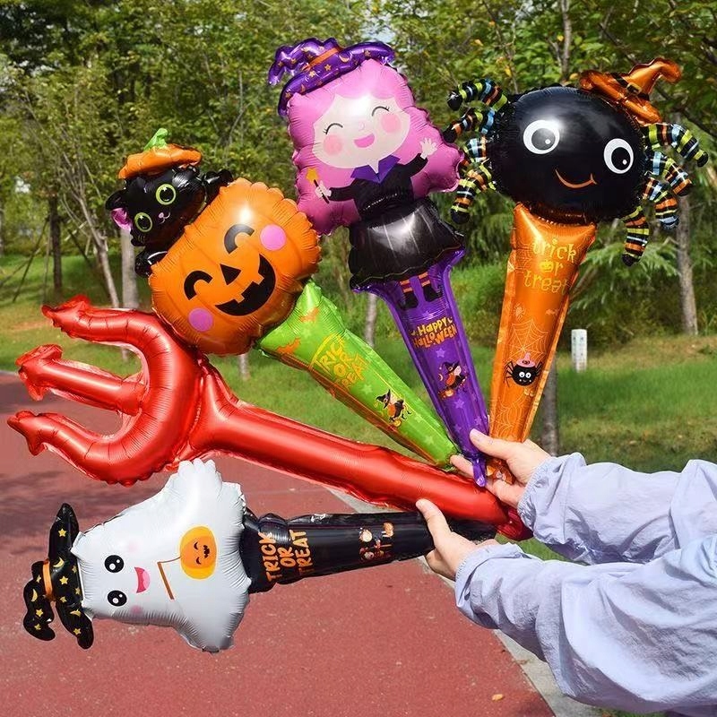 Zestaw balony foliowe do trzymania na Halloween 5 sztuk H-162 - obrazek 2