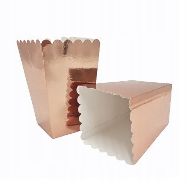 Pudełka na popcorn różowe złoto