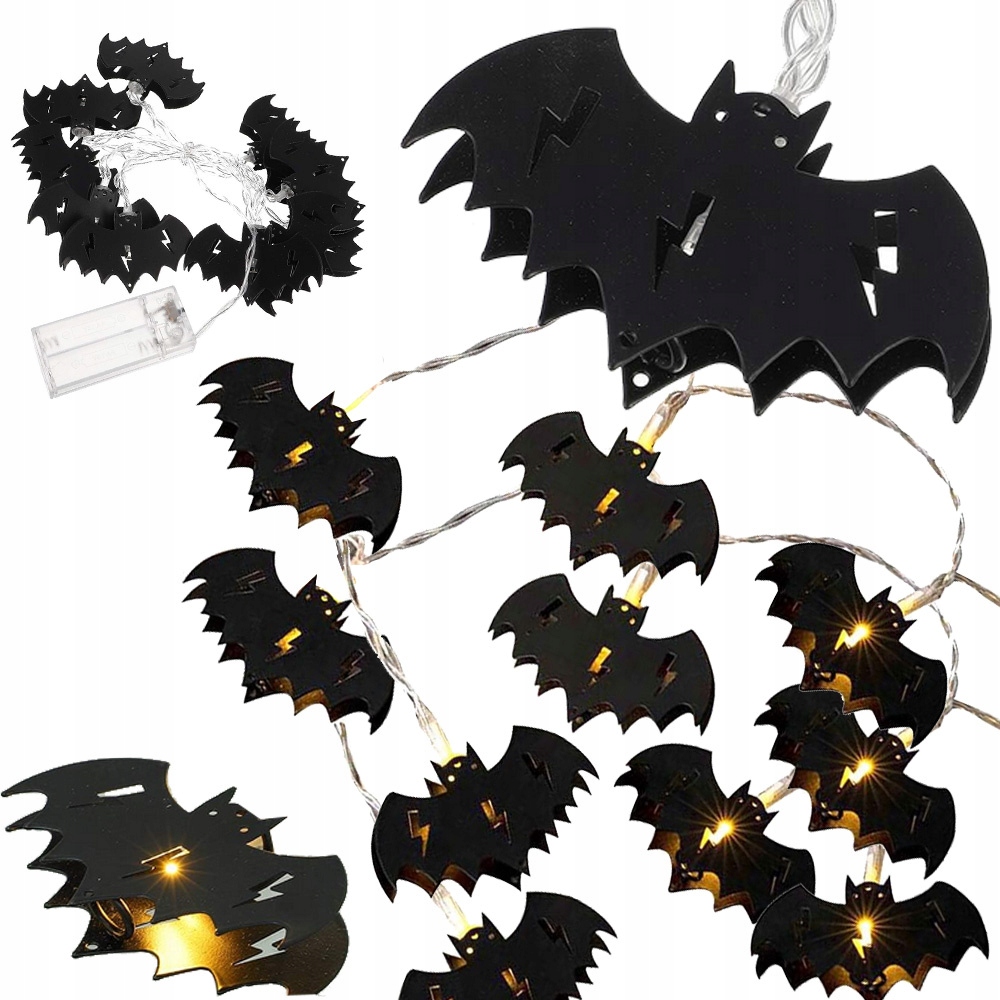 Lampki na Halloween Nietoperz Nietoperze girlanda świetlna lampka LED H-033 - obrazek 2