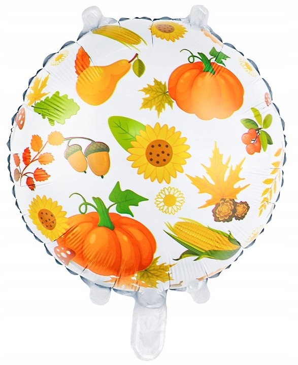 balon biały w jesienne wzory