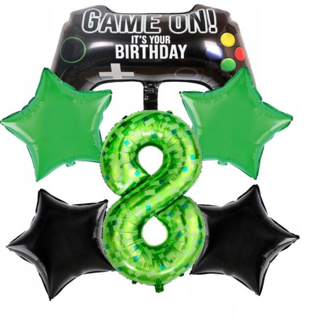Zestaw Balony dla gracza Game Pad Gaming 8 Urodziny
