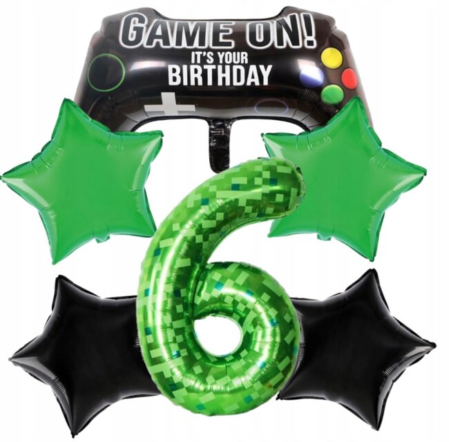 balon gamingowy 6 urodziny