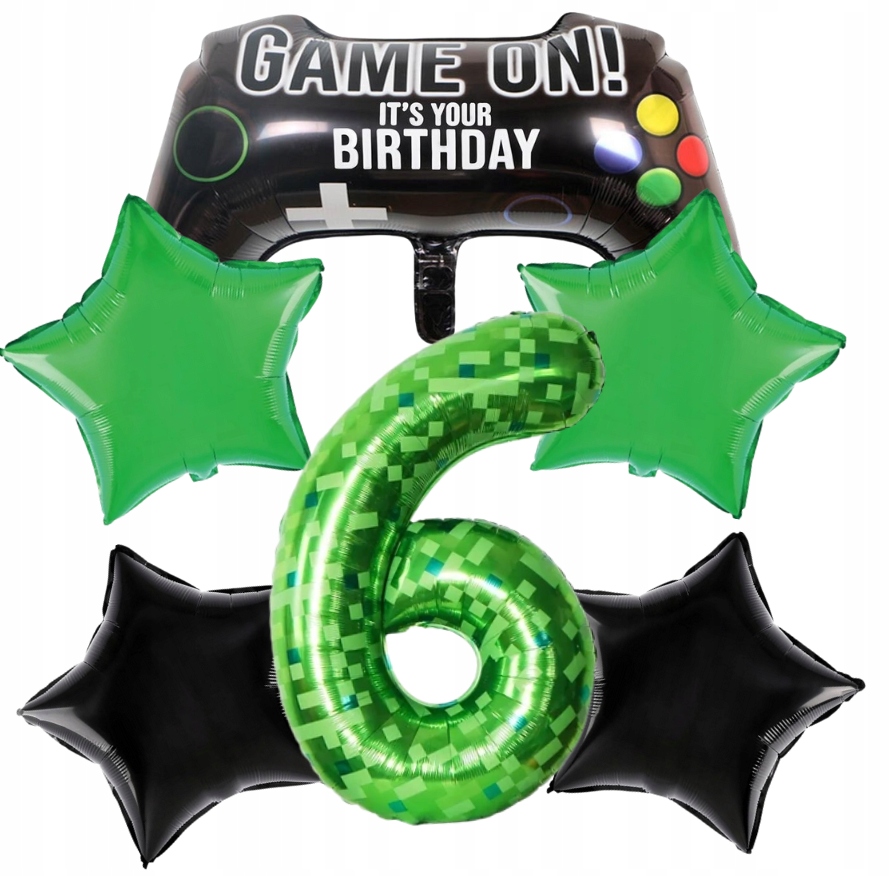 balon gamingowy 6 urodziny