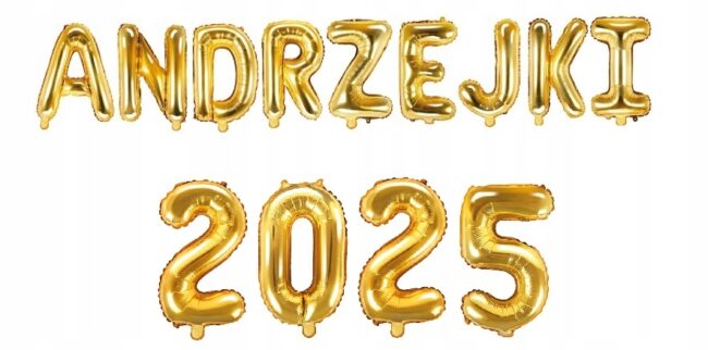 balon złoty napis ANDRZEJKI 2025