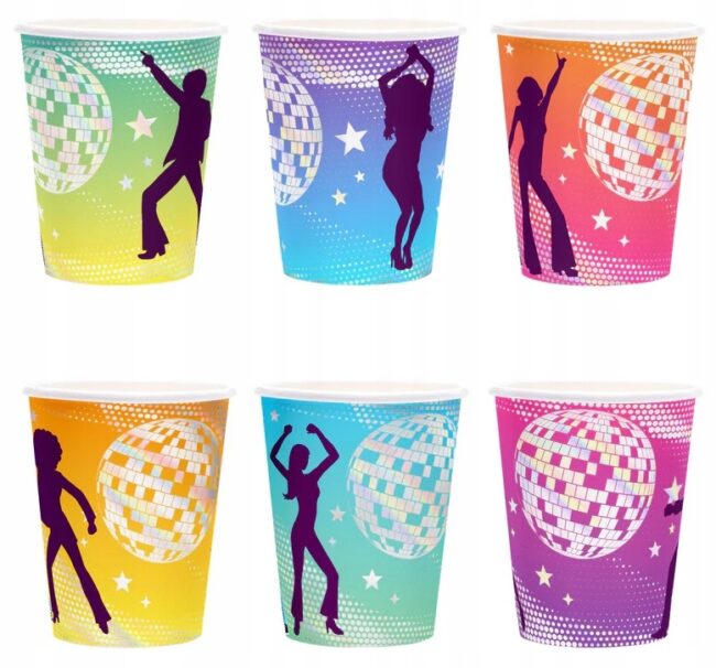 Kubeczki papierowe Retro Disco
