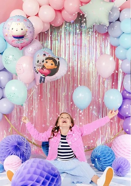 Balon foliowy serce Koci Domek Gabi 35 cm Urodziny - obrazek 2