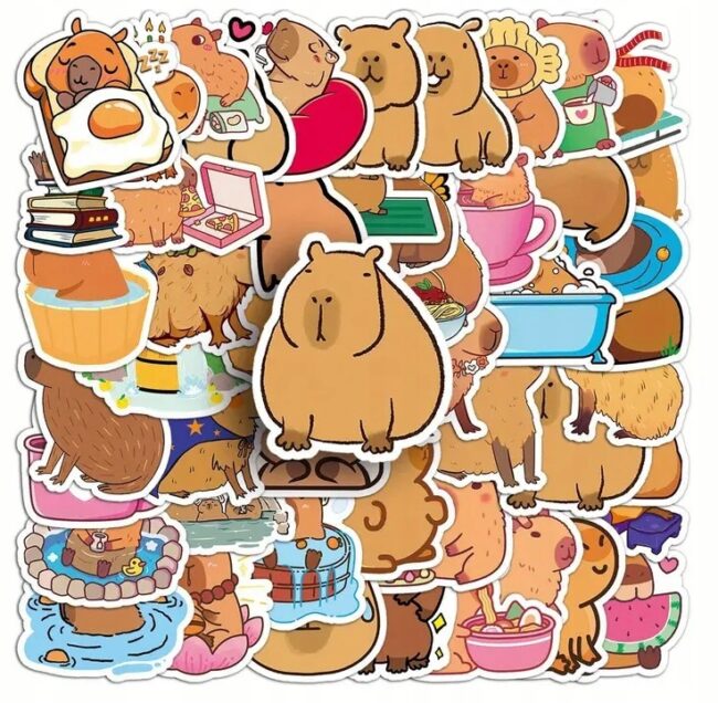 naklejki z kapibarą