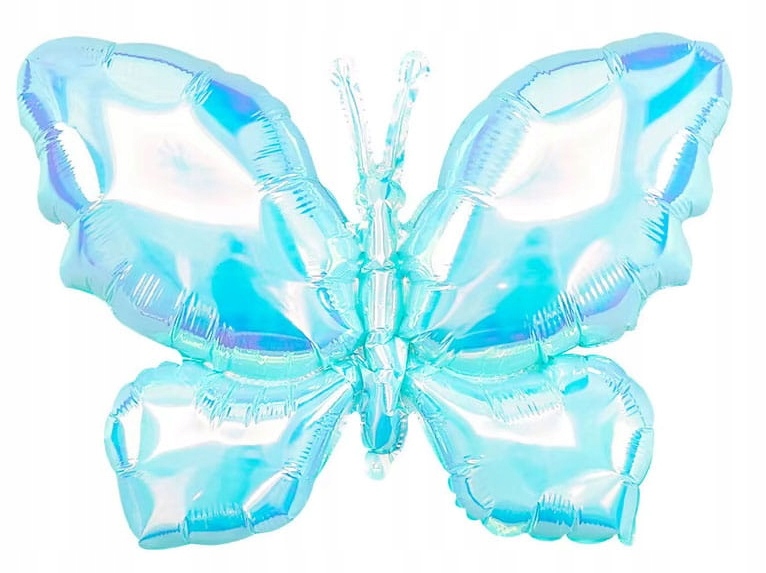 Balon foliowy Motyl Motylek holograficzny niebieski 65x48 cm Urodziny