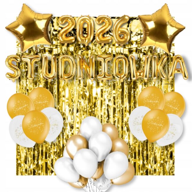 złoty zestaw balonów studniówka
