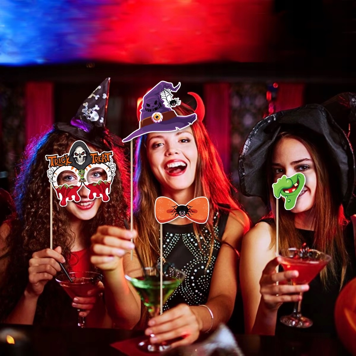 Rekwizyty do zdjęć na Halloween mix 30 sztuk H-025 - obrazek 4