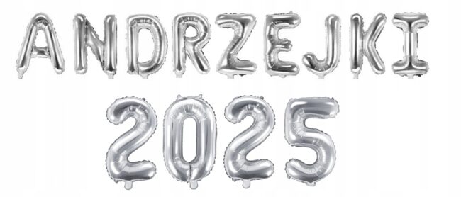 Balony dekoracyjne Andrzejki napisy srebrne