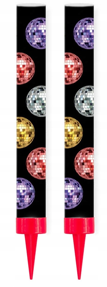 Fontanna Tortowa 12 cm DISCO 2 Sztuki Urodziny Impreza Andrzejki Sylwester