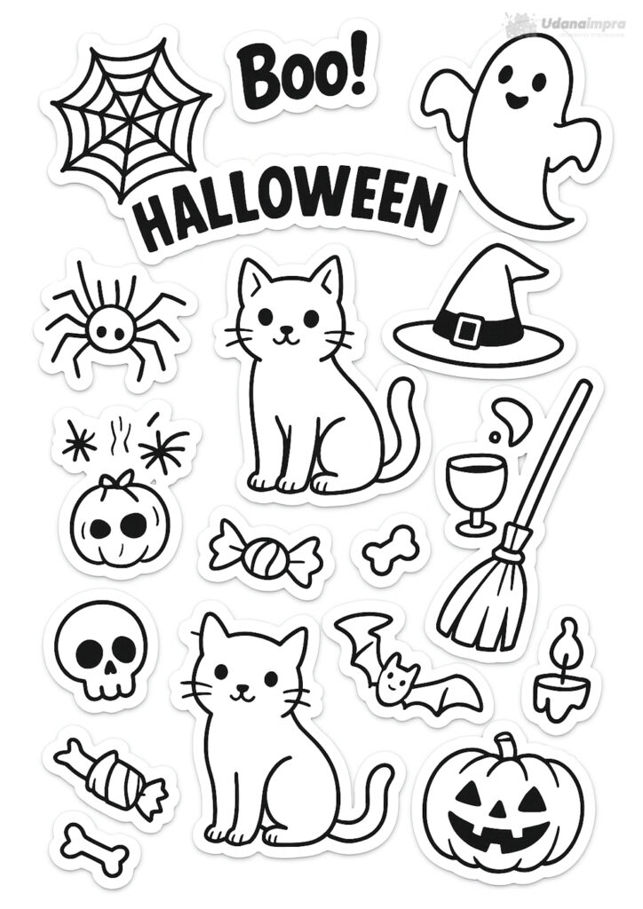 halloween 2 naklejki kolorowanka